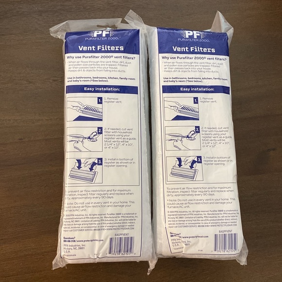 2-Purafilter 2000 12 Pack Vent Filters 4” x 12” Each Pad Lasts Up To 3 Months - Picture 3 of 4